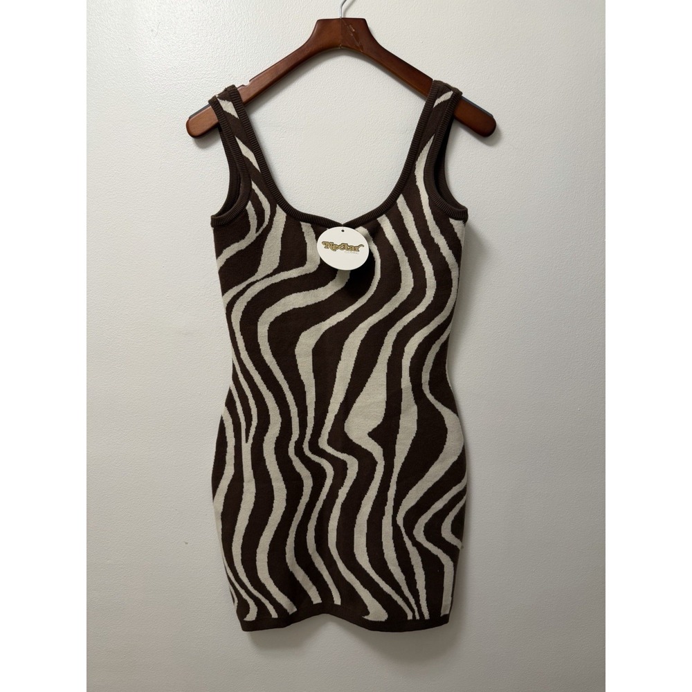 Nectar Clothing × CLOTHING Bailey Rose Brown Zebra Mini Dress Women's Medium